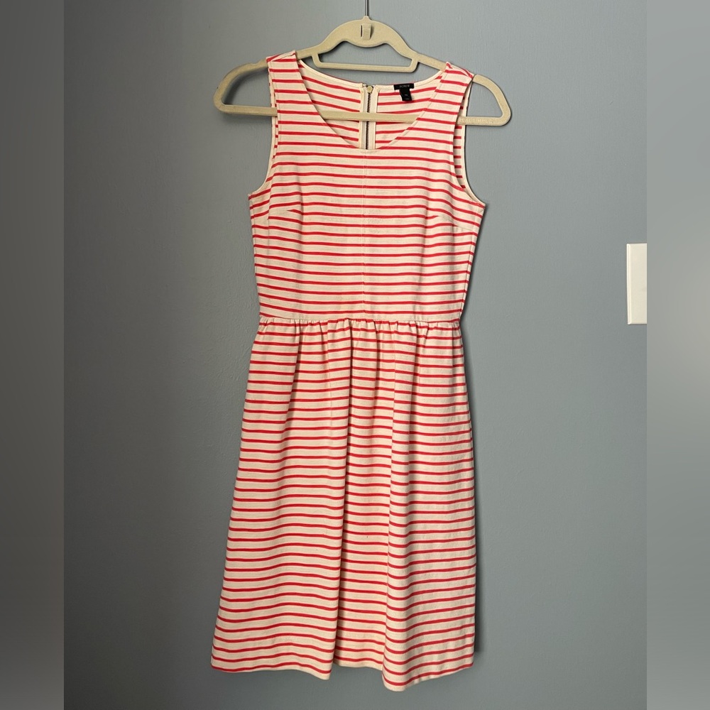 J Crew sleeveless dress - pink and white 00